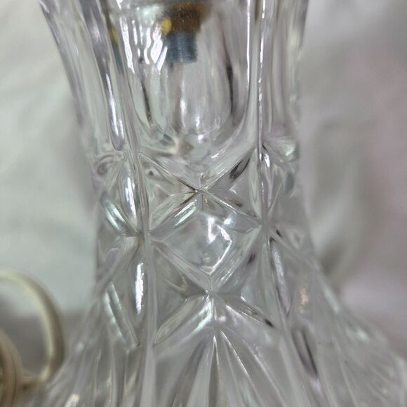 Boudoir Cut Glass Crystal Brass Night Light Dresser Lamp Vintage 11" Pinwheel - Picture 5 of 16
